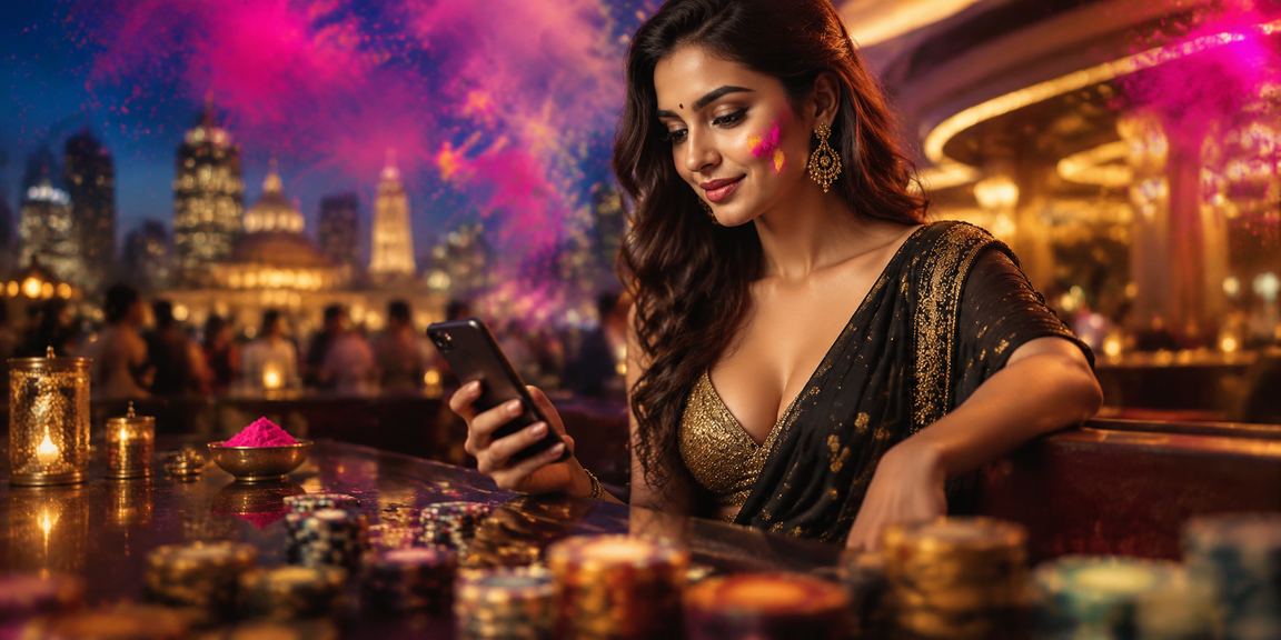 Indian user making a festive deposit using mobile payment services