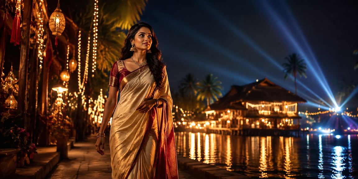 Modern casino entertainment in Kerala with blue and gold decor